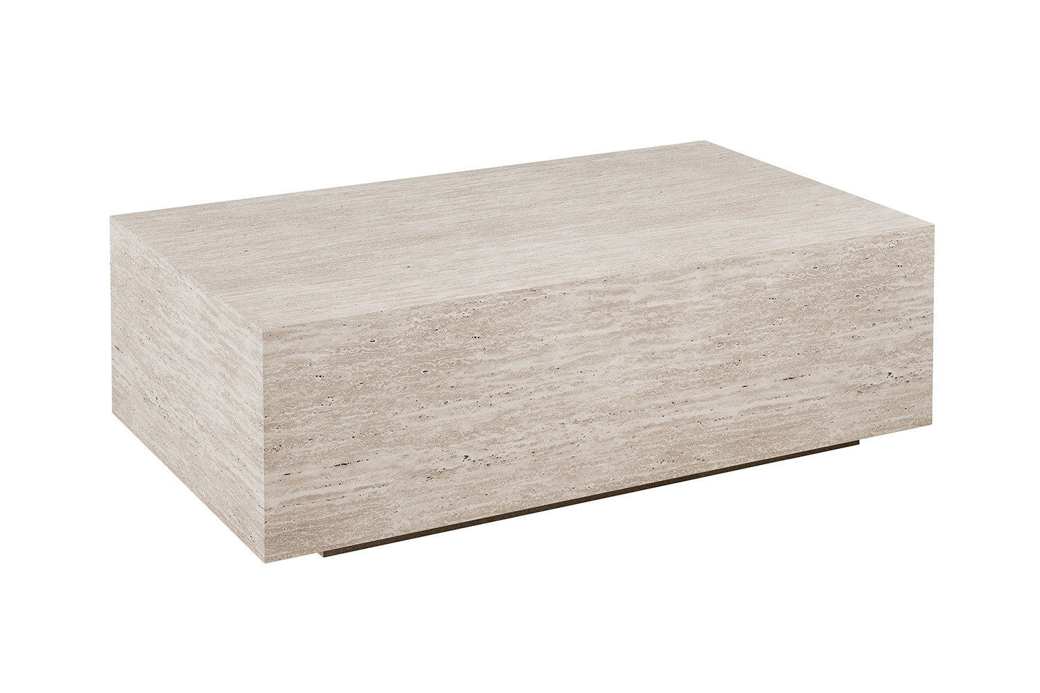 Rousseau - Table basse Jacky - Décor Travertin Beige - 38x120x70 cm