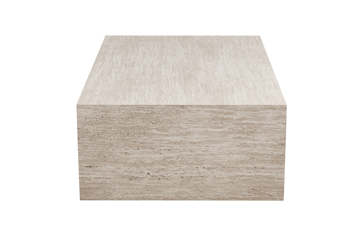 Rousseau - Table basse Jacky - Décor Travertin Beige - 38x120x70 cm