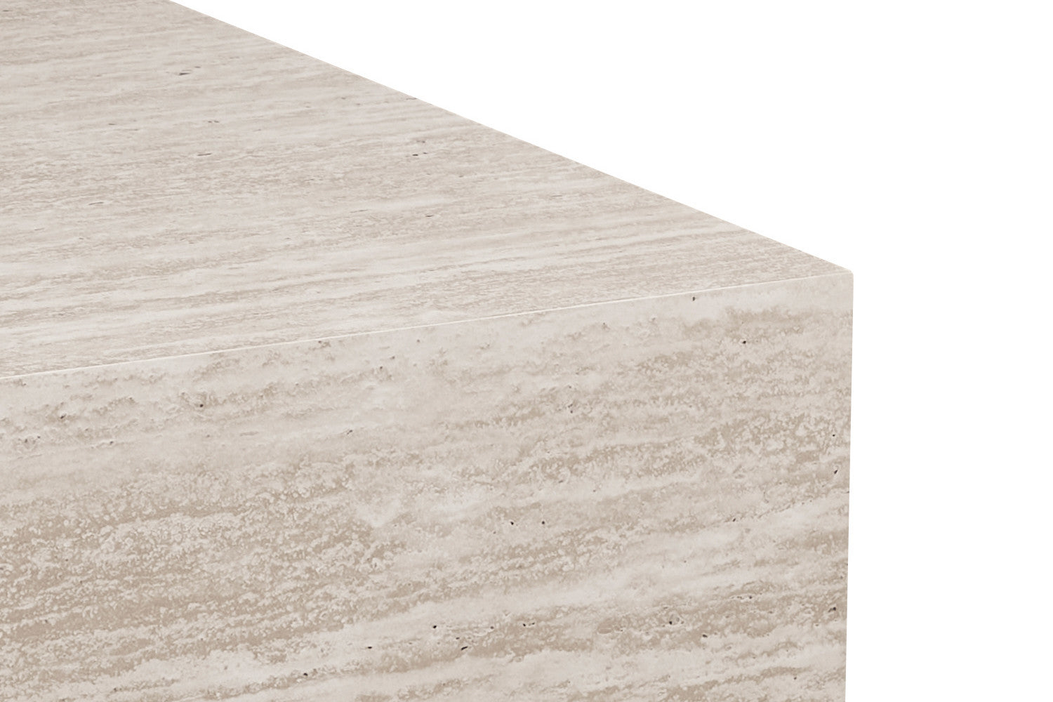 Rousseau - Table basse Jacky - Décor Travertin Beige - 38x120x70 cm