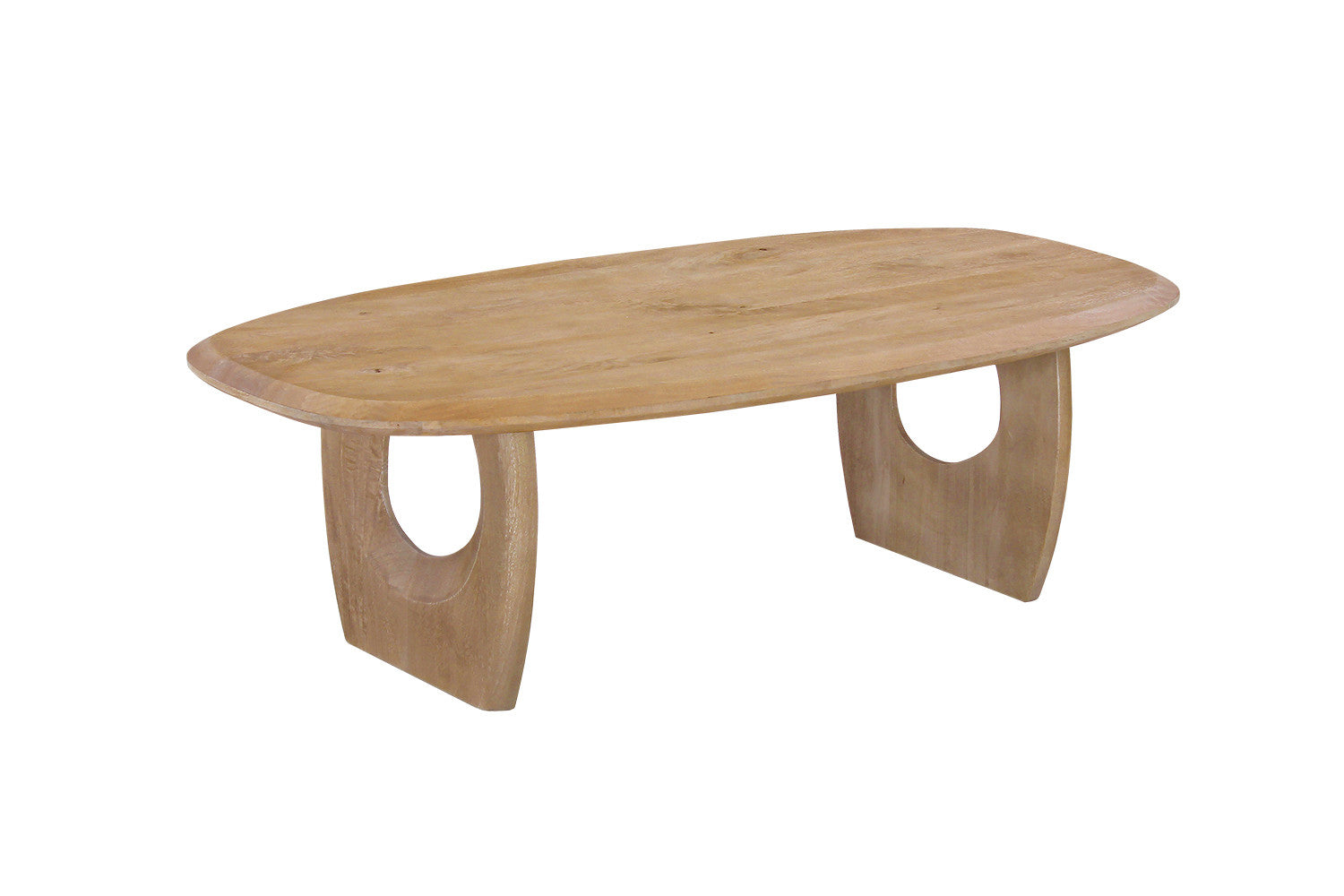 Rousseau - Table basse Braga - Ovale Bois de mangue - 40x130x70 cm
