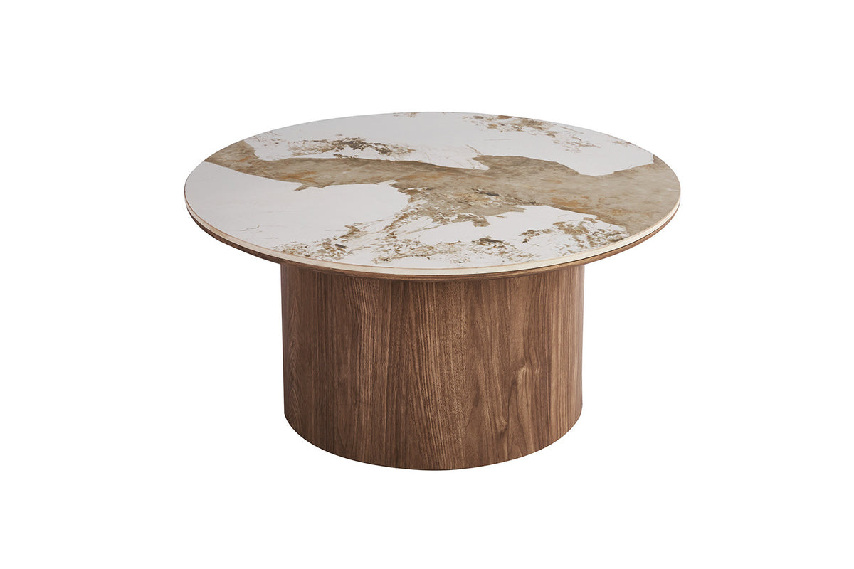 Rousseau - Ronde Salontafel Evora - Glanzende Pandora-steen - 40 x 80 x 80 cm