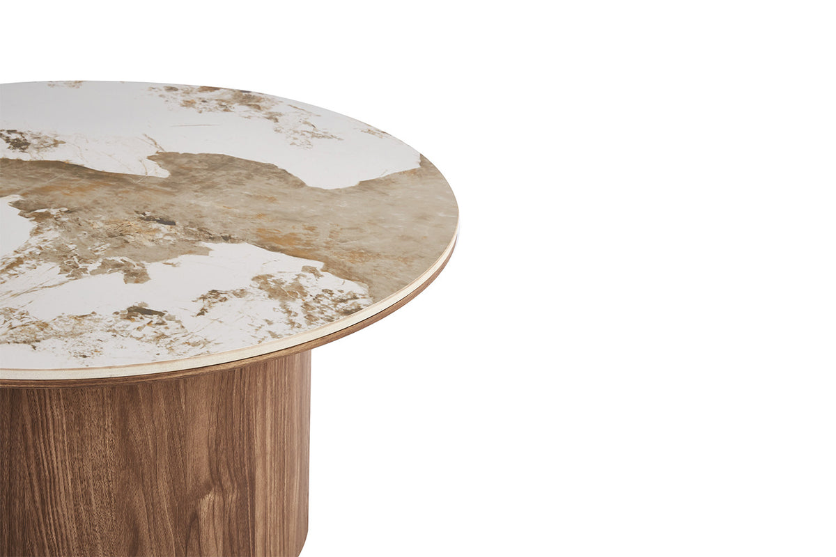 Rousseau - Ronde Salontafel Evora - Glanzende Pandora-steen - 40 x 80 x 80 cm