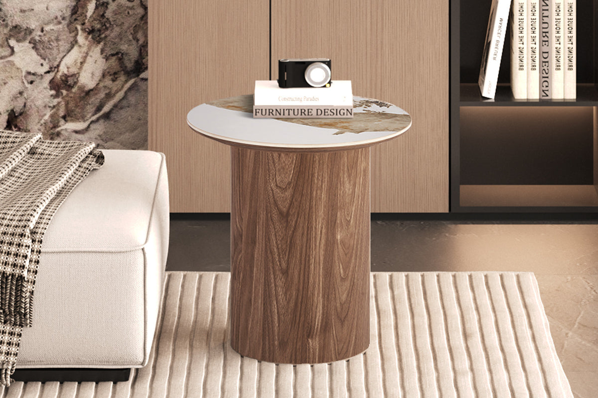 Rousseau - Table d'appoint ronde Evora - Pierre Pandora brillante - 50 x 45 x 45 cm