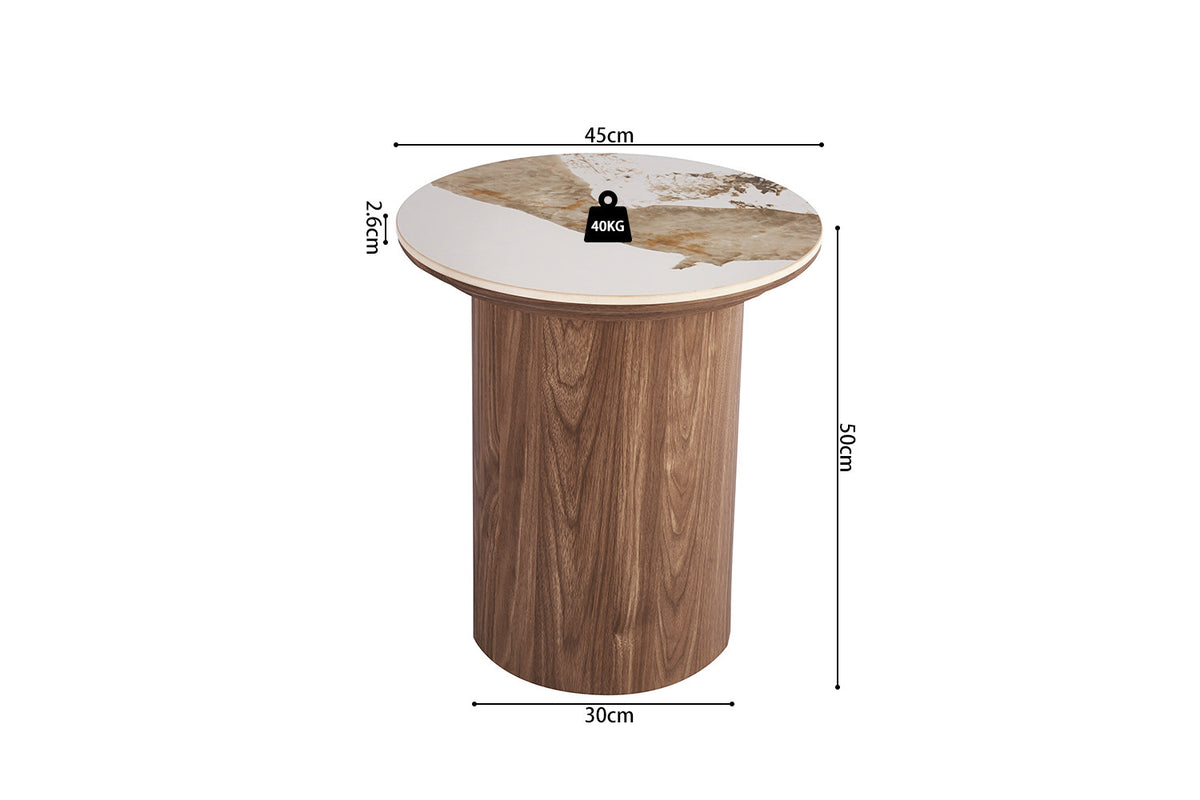 Rousseau - Table d'appoint ronde Evora - Pierre Pandora brillante - 50 x 45 x 45 cm