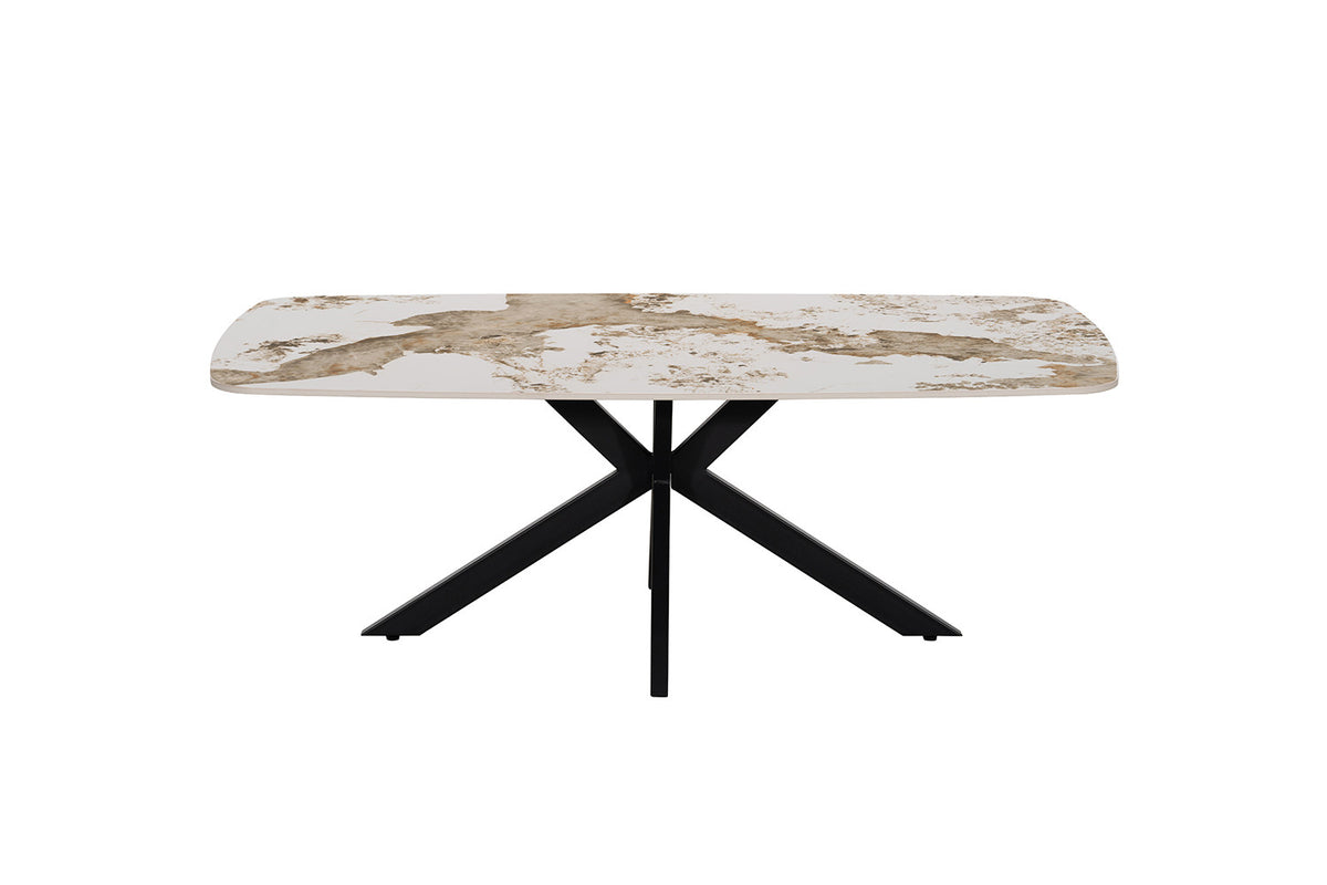 Rousseau - Table basse ovale danoise Apollo - Pierre Pandora brillante - 45 x 130 x 70 cm