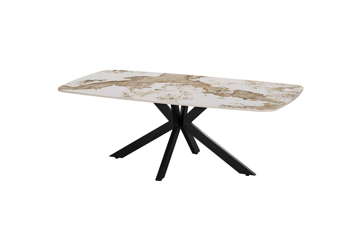 Rousseau - Table basse ovale danoise Apollo - Pierre Pandora brillante - 45 x 130 x 70 cm