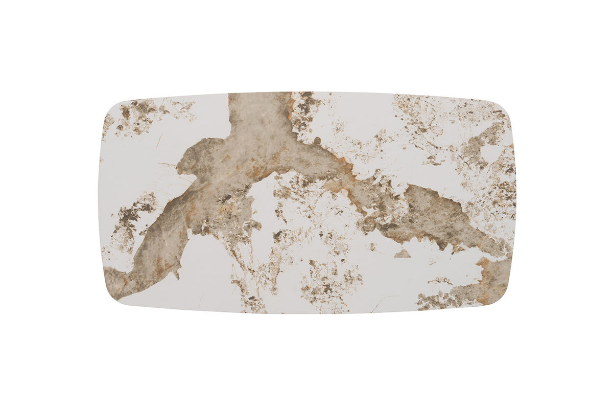 Rousseau - Table basse ovale danoise Apollo - Pierre Pandora brillante - 45 x 130 x 70 cm