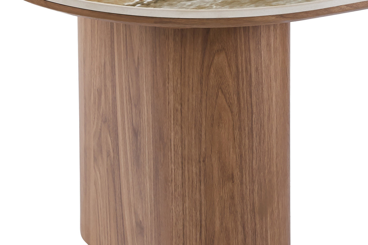 NIEUW - Salontafel 'Evora' Glanzend Steen Pandora goudbruin