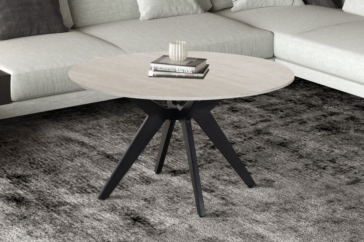 Rousseau - Table basse ronde Apollo - Pierre Gris Baroque - 45 x 80 x 80 cm