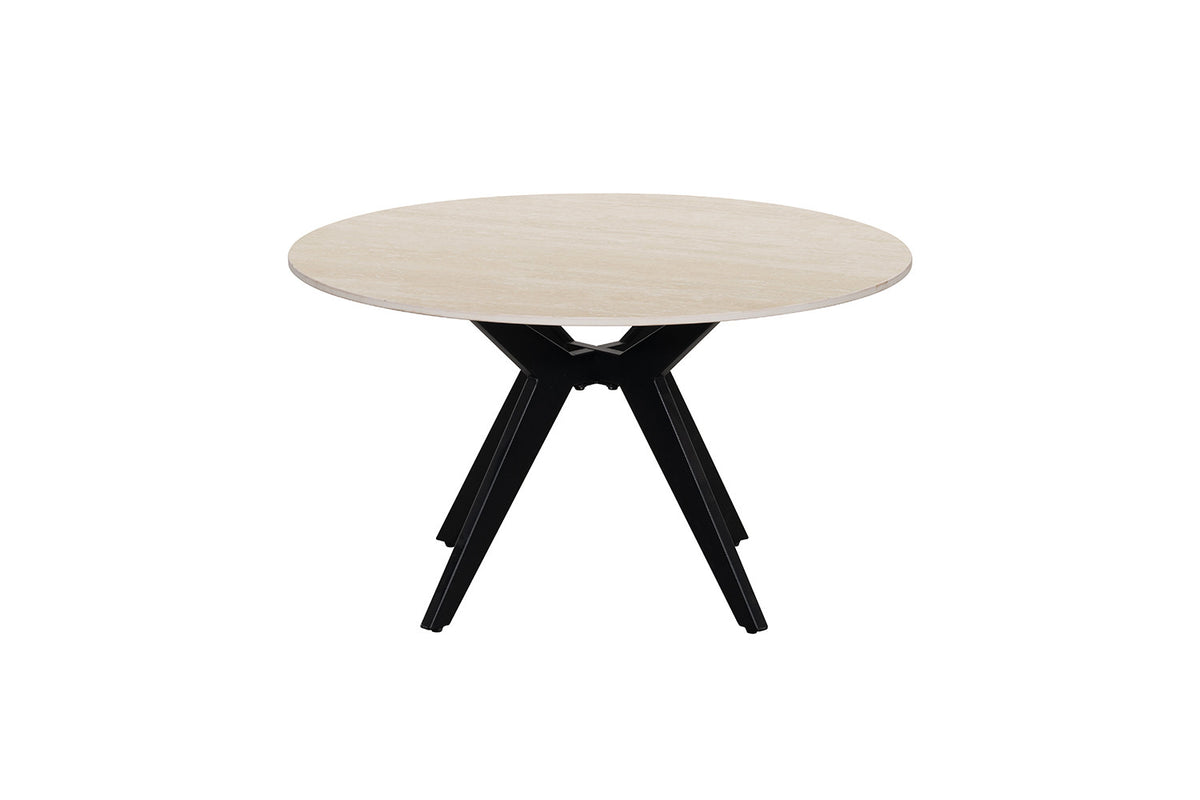 Rousseau - Table basse ronde Apollo - Pierre Beige Baroque - 45 x 80 x 80 cm