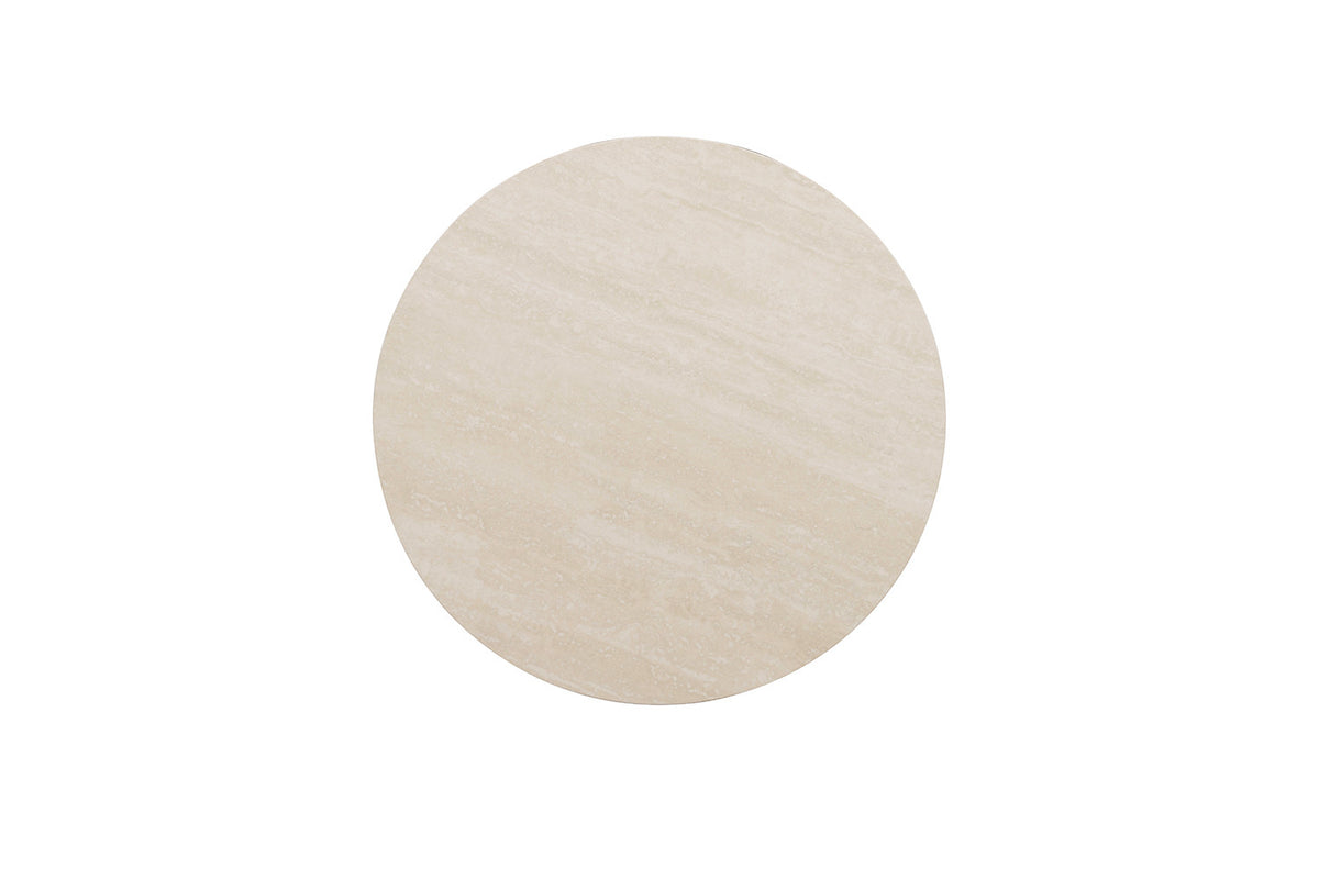 Rousseau - Table basse ronde Apollo - Pierre Beige Baroque - 45 x 80 x 80 cm