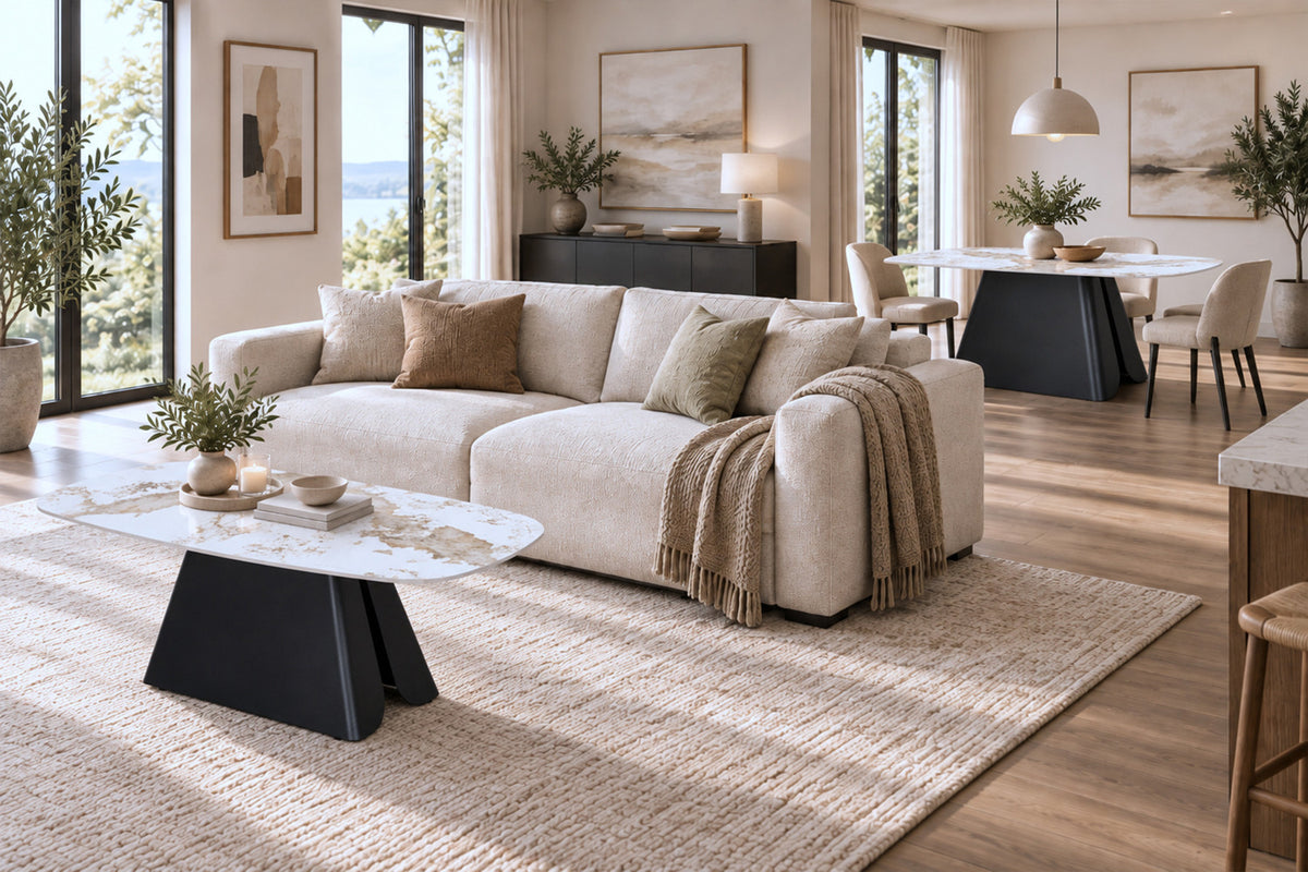 Rousseau - Table basse Minera - Pierre Pandora brillante - 46 x 120 x 60 cm