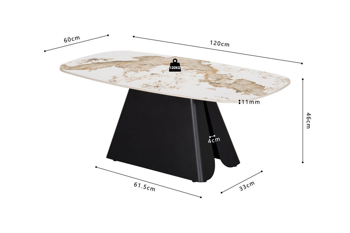 Rousseau - Table basse Minera - Pierre Pandora brillante - 46 x 120 x 60 cm