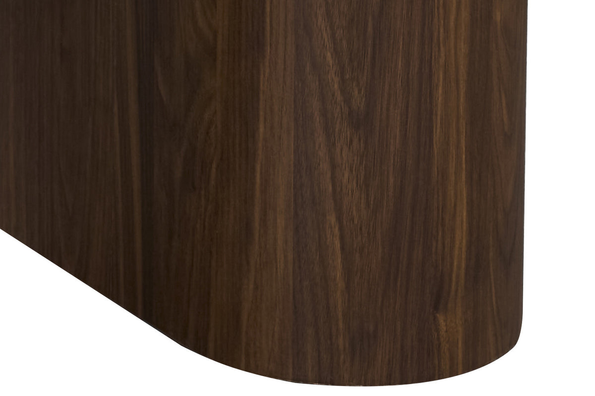 Rousseau - Table basse ovale Tomar - Chêne fumé - Pierre Pandora brillante - 40 x 120 x 70 cm