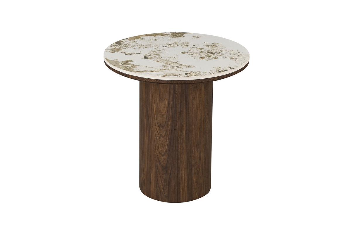Rousseau - Set Salontafels Tomar - Gerookte Eik - Glanzende Pandora-steen - 45x80x80 cm