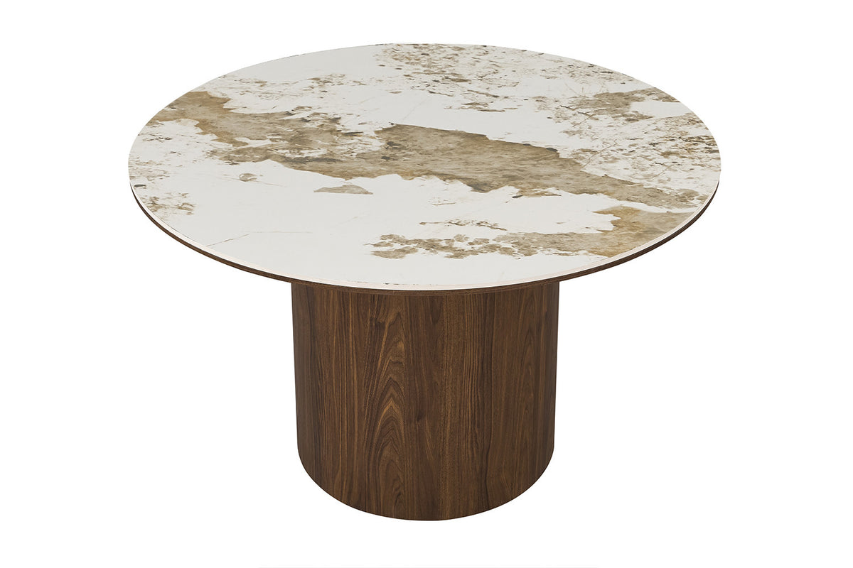 Rousseau - Set Salontafels Tomar - Gerookte Eik - Glanzende Pandora-steen - 45x80x80 cm