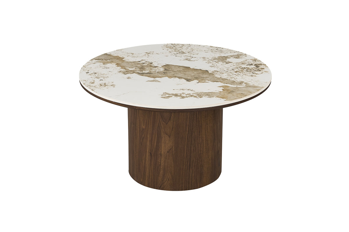 Rousseau - Set Salontafels Tomar - Gerookte Eik - Glanzende Pandora-steen - 45x80x80 cm