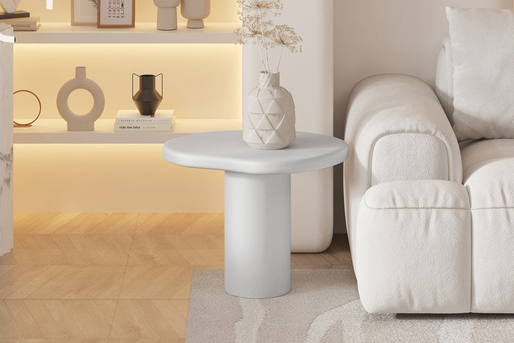 Rousseau - Table basse Tavira 58 cm - Ciment Écru - 50 x 58 x 50 cm
