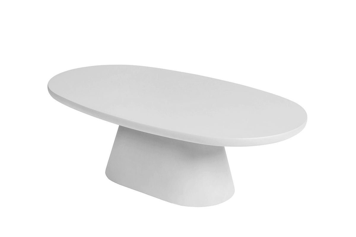 Rousseau - Table basse Tavira 120 cm Ovale - Ciment Écru - 40 x 120 x 70 cm