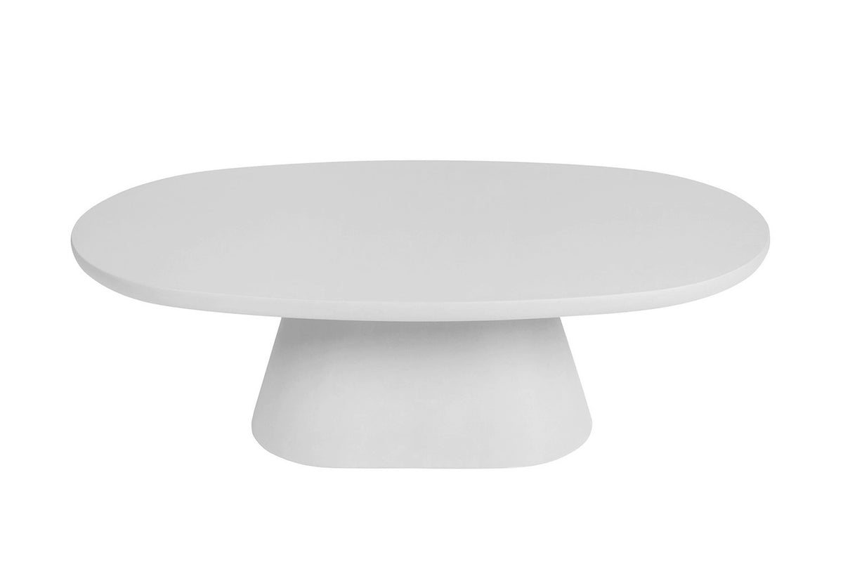 Rousseau - Table basse Tavira 120 cm Ovale - Ciment Écru - 40 x 120 x 70 cm
