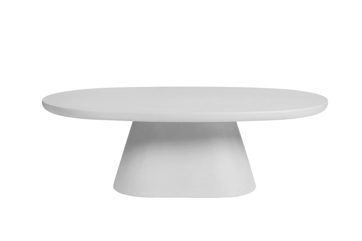 Rousseau - Table basse Tavira 120 cm Ovale - Ciment Écru - 40 x 120 x 70 cm