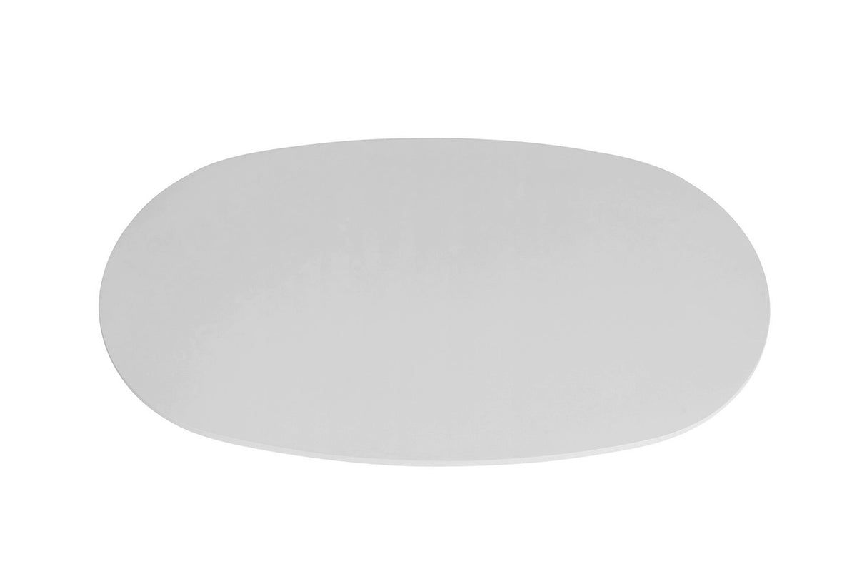 Rousseau - Table basse Tavira 120 cm Ovale - Ciment Écru - 40 x 120 x 70 cm