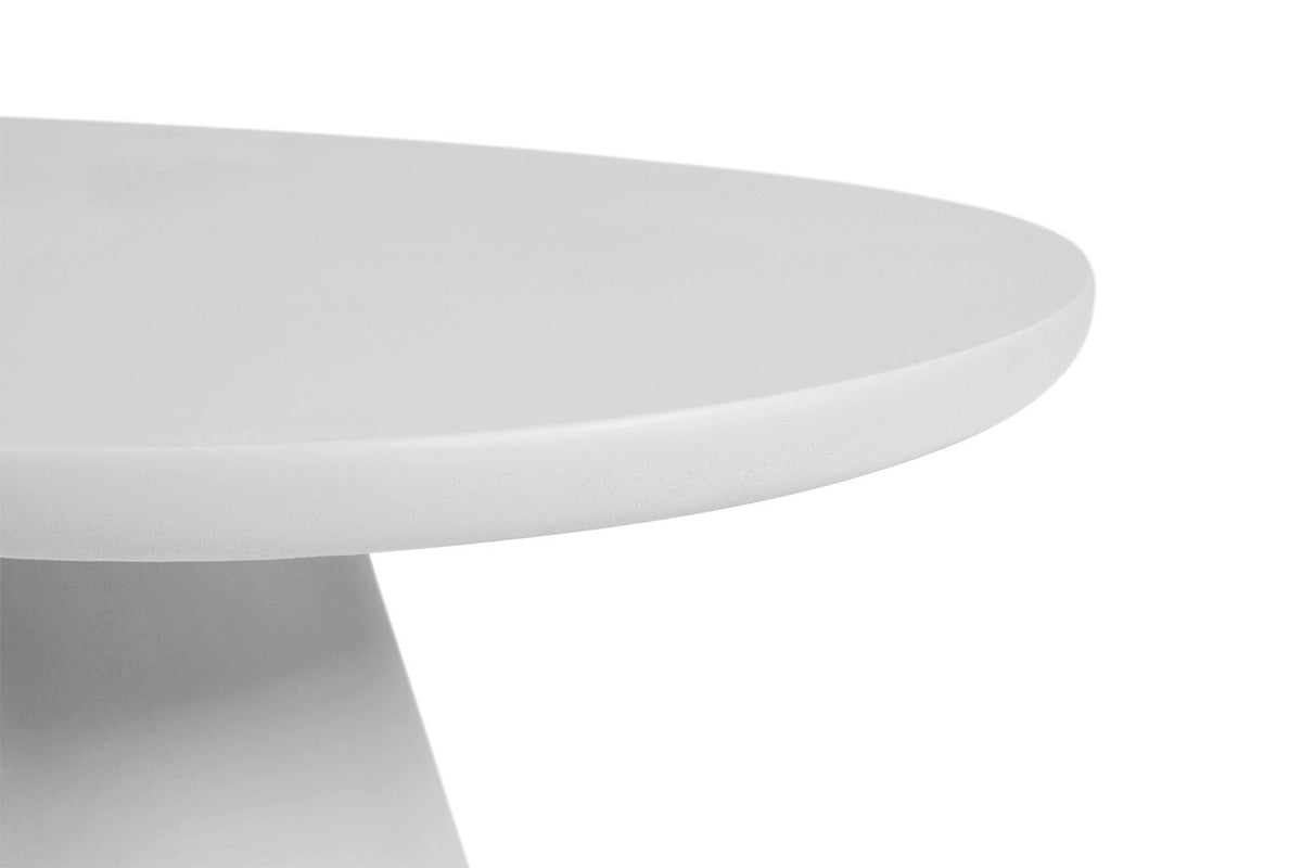 Rousseau - Table basse Tavira 120 cm Ovale - Ciment Écru - 40 x 120 x 70 cm