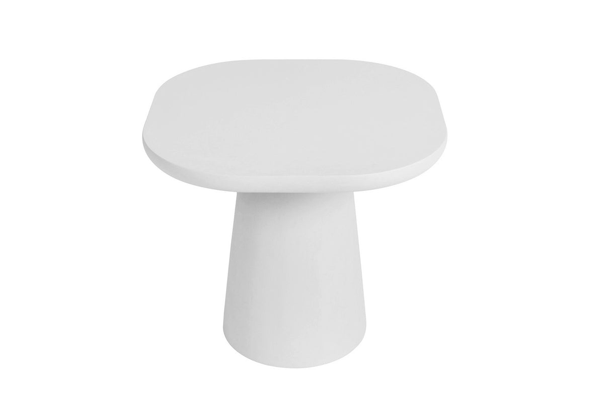 Rousseau - Table basse Tavira 55 cm Ovale - Ciment Écru - 50 x 55 x 55 cm