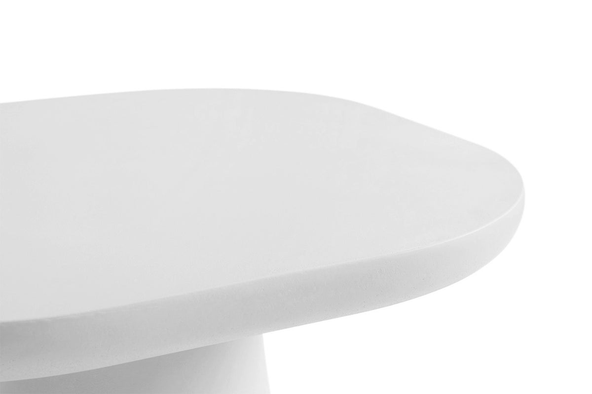 Rousseau - Table basse Tavira 55 cm Ovale - Ciment Écru - 50 x 55 x 55 cm