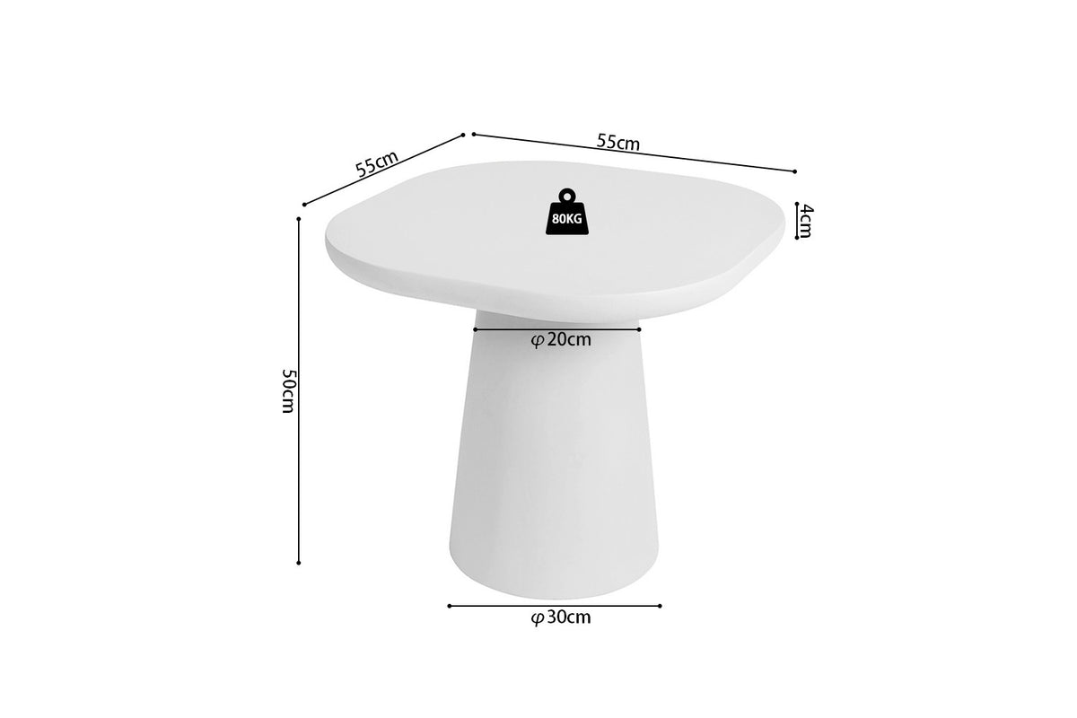 Rousseau - Table basse Tavira 55 cm Ovale - Ciment Écru - 50 x 55 x 55 cm