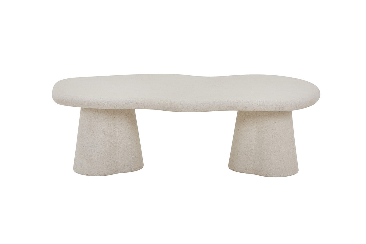 Rousseau - Table basse Faro 130 cm - Ciment Organique - 40 x 129.5 x 69.5 cm
