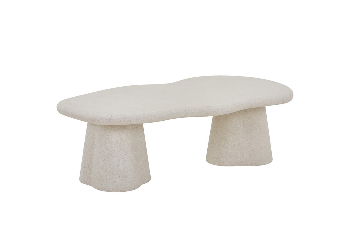 Rousseau - Table basse Faro 130 cm - Ciment Organique - 40 x 129.5 x 69.5 cm