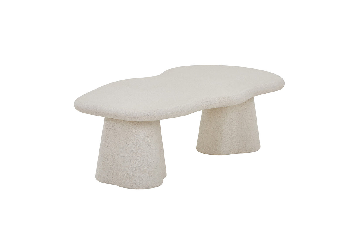 Rousseau - Table basse Faro 130 cm - Ciment Organique - 40 x 129.5 x 69.5 cm