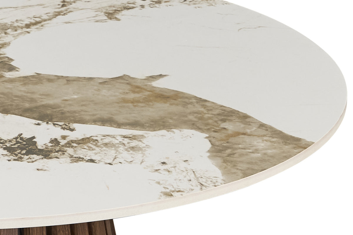 Rousseau - Set van 2 salontafels Luna - Rond - Donkere Eik Pandora - 50x80x50cm