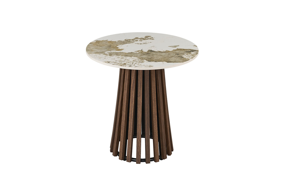 Rousseau - Set van 2 salontafels Luna - Rond - Donkere Eik Pandora - 50x80x50cm