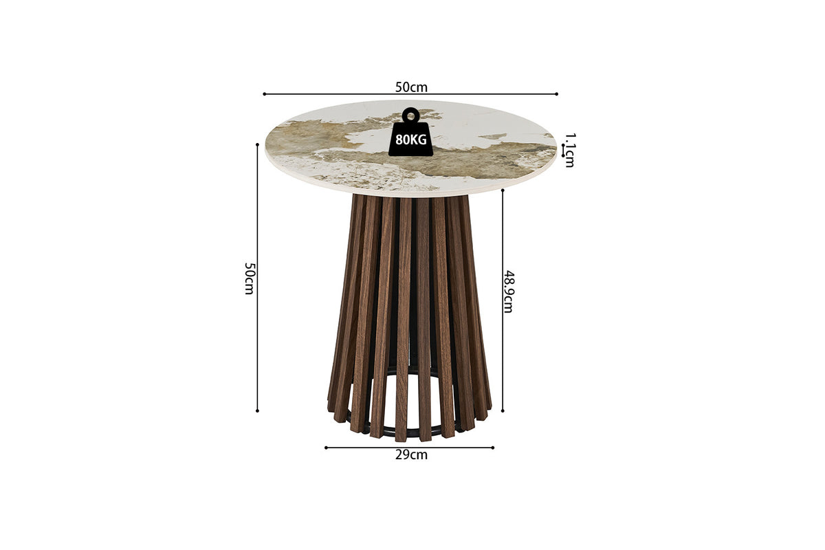 Rousseau - Set van 2 salontafels Luna - Rond - Donkere Eik Pandora - 50x80x50cm