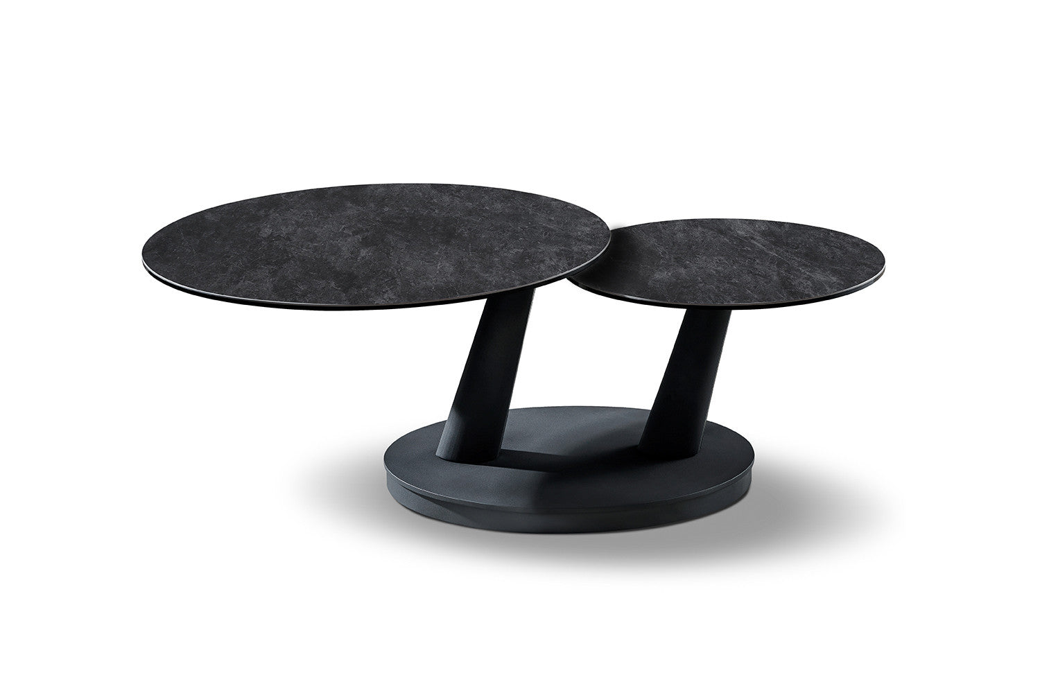 Salontafel 'Sapporo' Rond Draaibaar Steen Donkergrijs