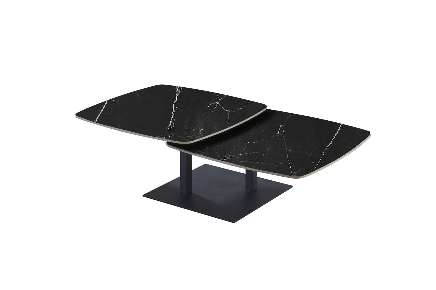 Salontafel 'Sendai' Rond Draaibaar Steen Zwart