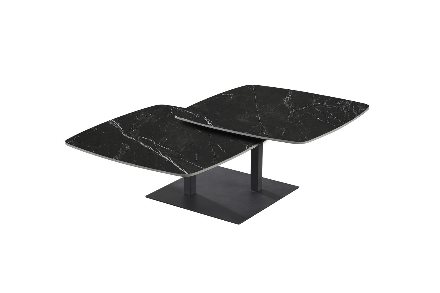 Salontafel 'Sendai' Rond Draaibaar Steen Zwart