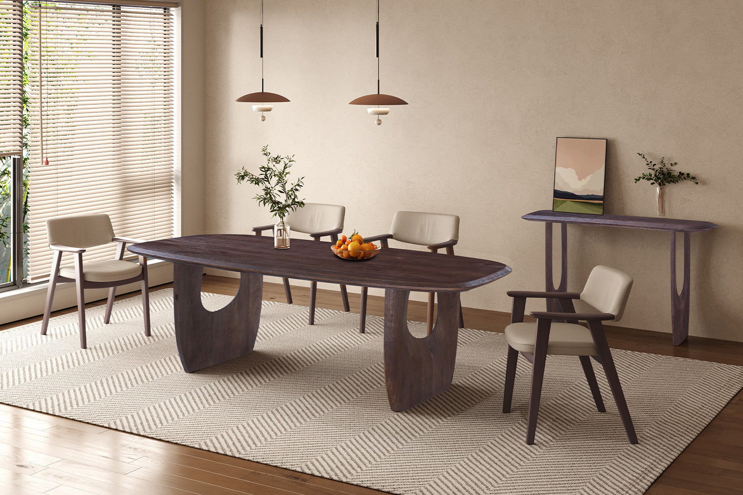 Rousseau - Console Braga - Ovale Marron Foncé - 76x120x40 cm