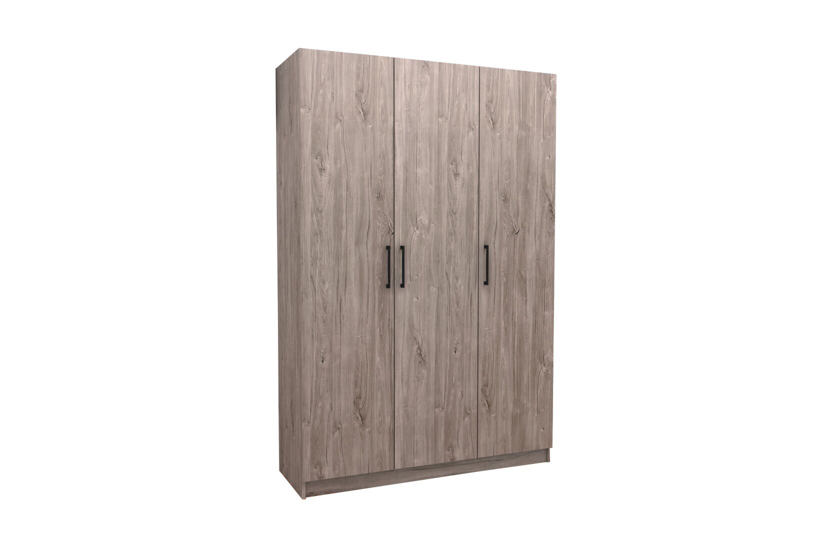 TYC - Armoire - Placard de rangement Elmo - 3 portes tournantes - Chêne Gris - 120x180x40cm