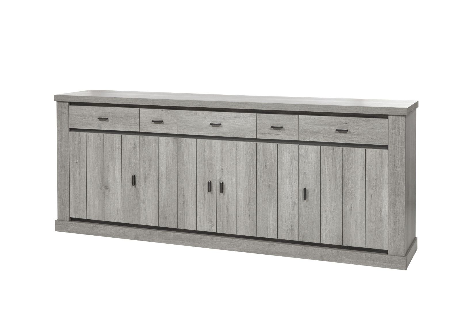 Image of GBO - Dressoir Mathieu - DR2 - Dark forrest eik - 248x98x48cm. Met deze tijdloze dressoir kiest u voor klasse met een cottage knipoog. De hoogwaardige kwaleitei...