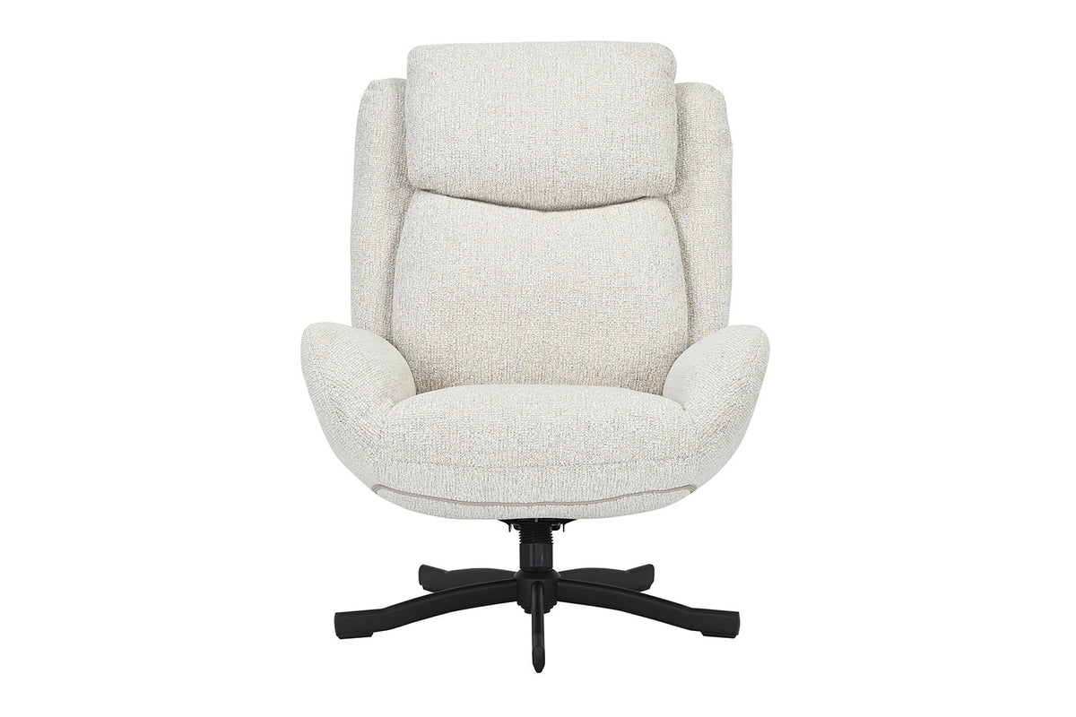 Rousseau - Fauteuil pivotant Jeanne - Fonction bascule - Avec Repose-pieds - Écru - 99 x 74 x 94.5 cm