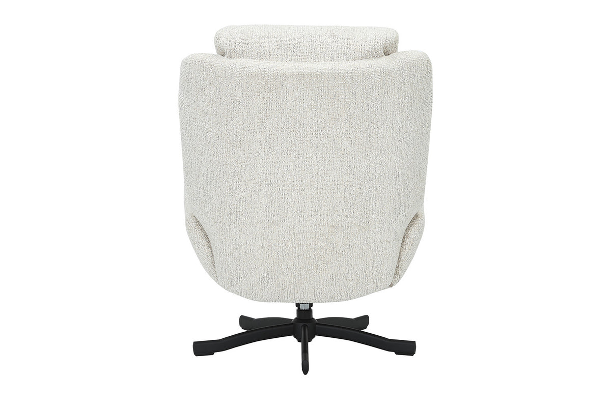 Rousseau - Fauteuil pivotant Jeanne - Fonction bascule - Avec Repose-pieds - Écru - 99 x 74 x 94.5 cm
