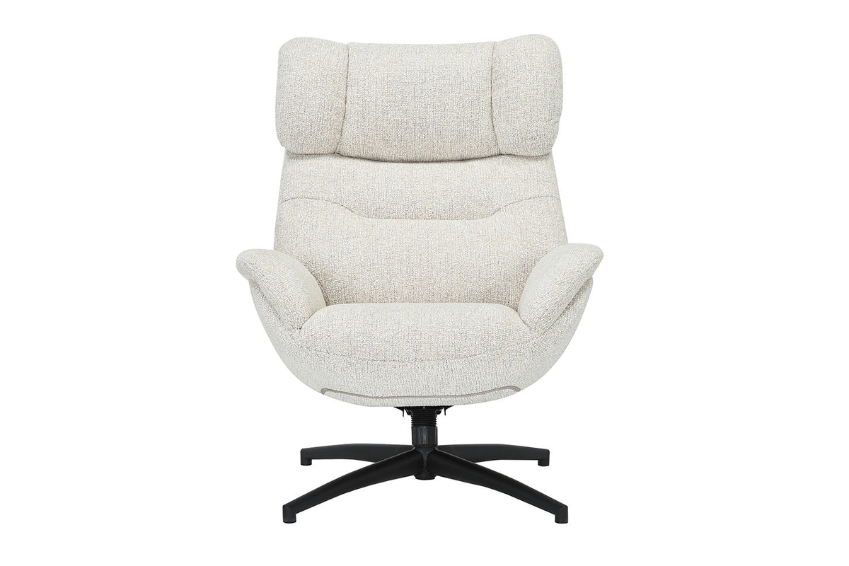 Rousseau - Fauteuil pivotant Judith - Fonction bascule - Avec Repose-pieds - Écru - 100 x 88 x 79 cm