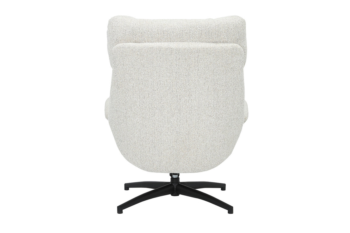 Rousseau - Fauteuil pivotant Judith - Fonction bascule - Avec Repose-pieds - Écru - 100 x 88 x 79 cm