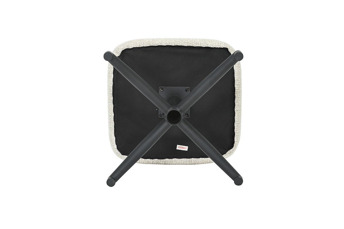 Rousseau - Fauteuil pivotant Judith - Fonction bascule - Avec Repose-pieds - Écru - 100 x 88 x 79 cm