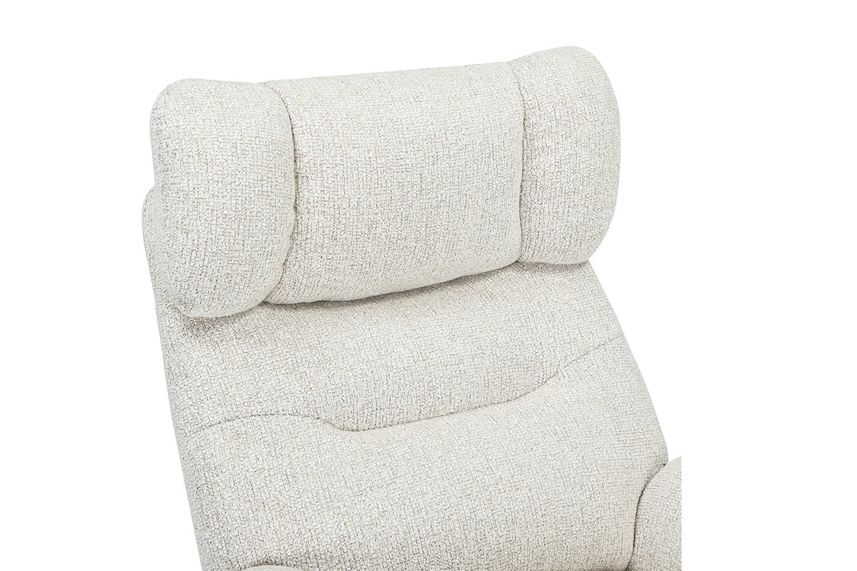 Rousseau - Fauteuil pivotant Judith - Fonction bascule - Avec Repose-pieds - Écru - 100 x 88 x 79 cm