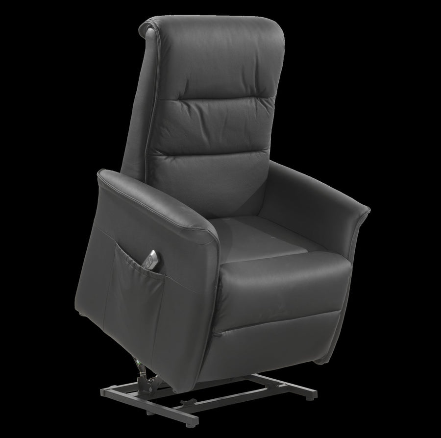 Image of Relax Yani in bruin leder. Statige elektrische relax met liftfunctie en dubbele motor bruin.                                ...