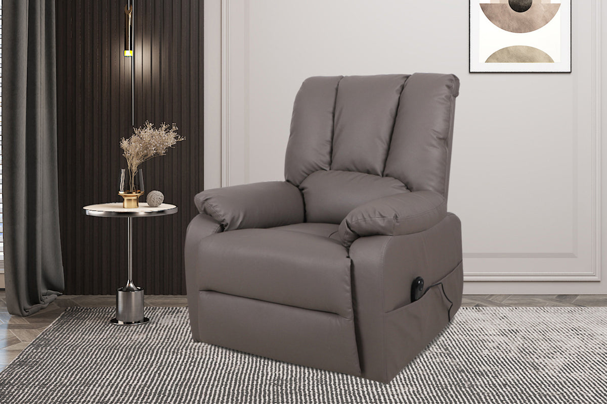 Rousseau - Relaxzetel Bristol - Elektrisch - Draaibaar - Microvezel Taupe - 108 x 82.5 x 85.5 cm